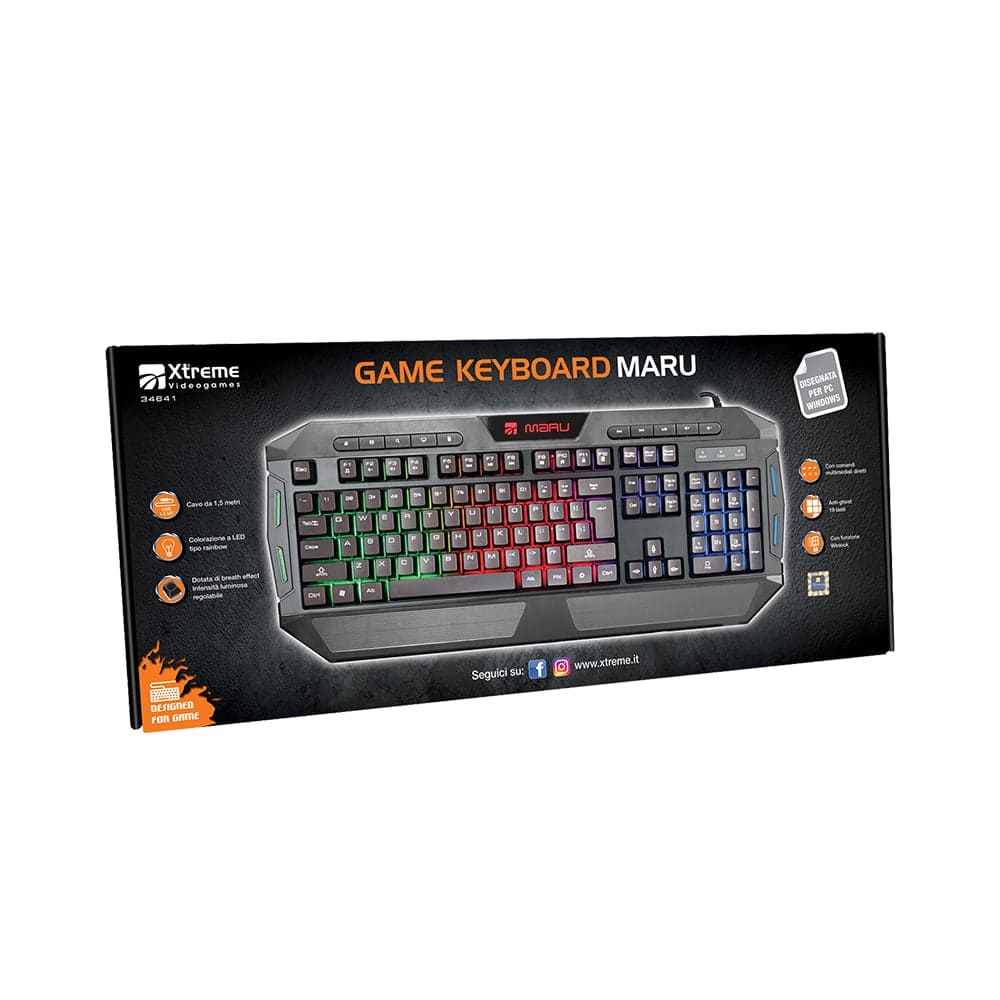 XTREME MARU Tastiera Gaming Multimediale USB Retroilluminata