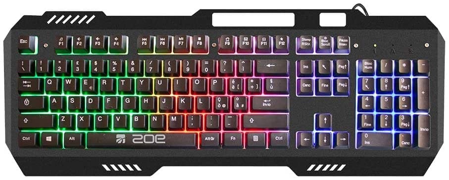 XTREME ZOE Tastiera Gaming Metallo USB  Retroilluminata