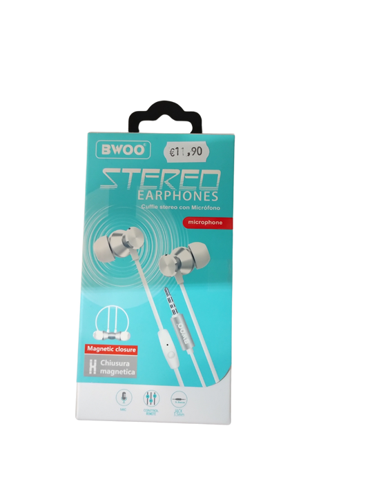 BWOO STEREO EARPHONES CON MICROFONO