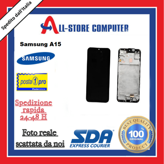 Display per SAMSUNG A15 SERVICE PACK Originale Nero