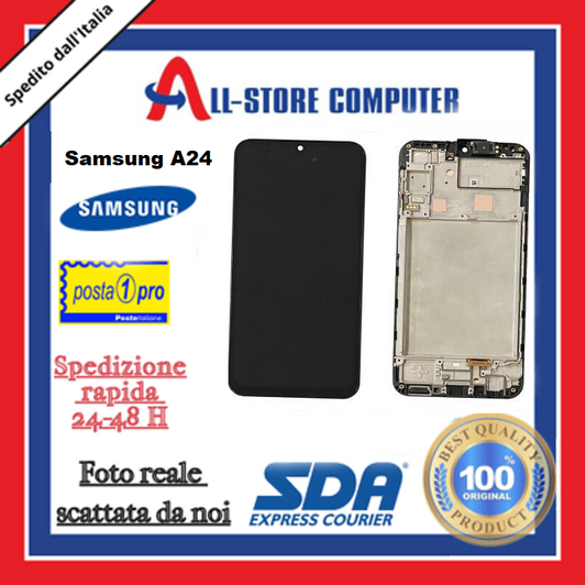 Display per SAMSUNG A24 SERVICE PACK Originale Nero