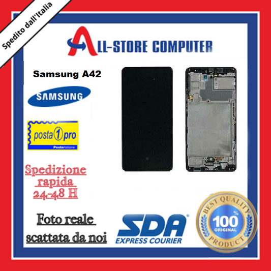 Display per SAMSUNG A42 SERVICE PACK Originale Nero