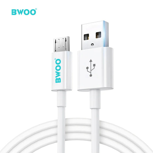 BWOO Cavo Micro USB 2.0 2 metri Cavo Ricarica e Tasmissione Dati per  Smartphone Android (Bianco)