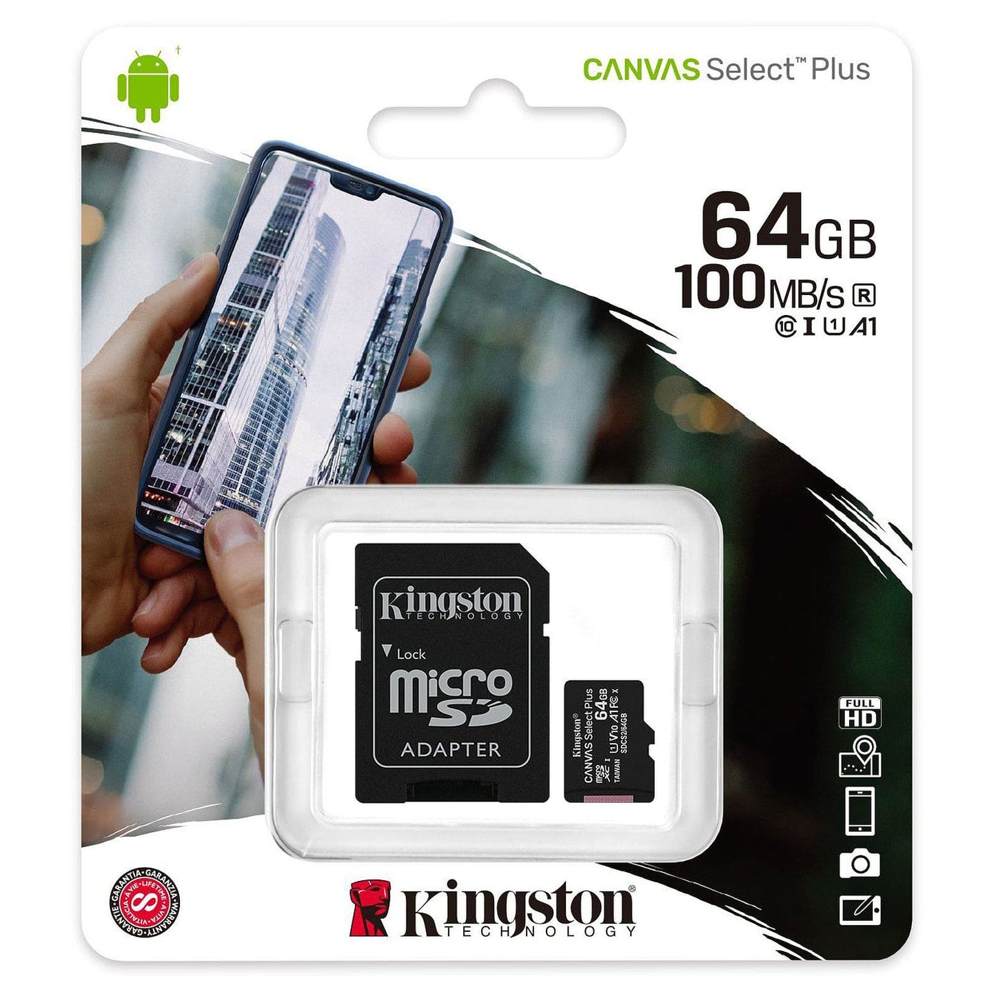 KINGSTON MicroSD Canvas Select Plus da 32/64/128GB  con o senza Adattatore SD