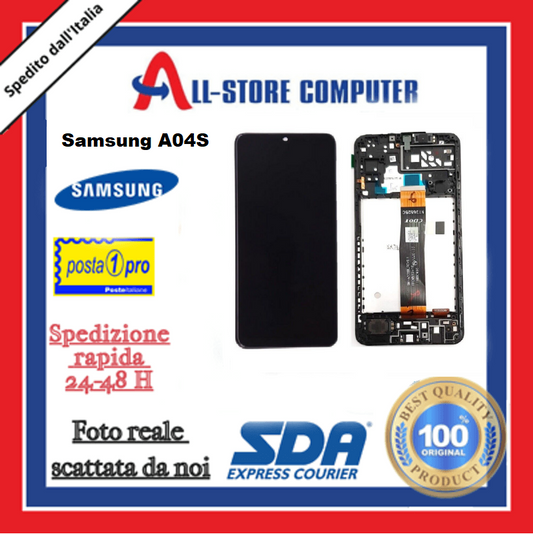 Display per SAMSUNG A04S A047 SERVICE PACK Originale Nero