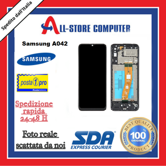 Display per SAMSUNG A042 SERVICE PACK SENSA FRAME Originale Nero