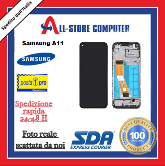 Display per SAMSUNG A11 SERVICE PACK SENSA FRAME Originale Nero