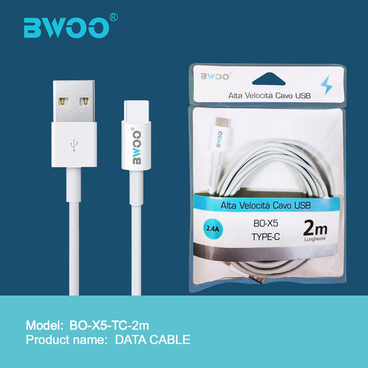 BWOO Cavo USB ad Alta Velocità  Type-C  2.4A, 2 metri