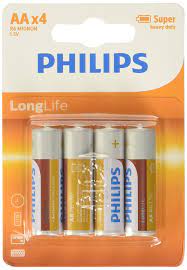 PHILIPS R6L4B Batterie "AA" Zinco-carbone, 4 PZ