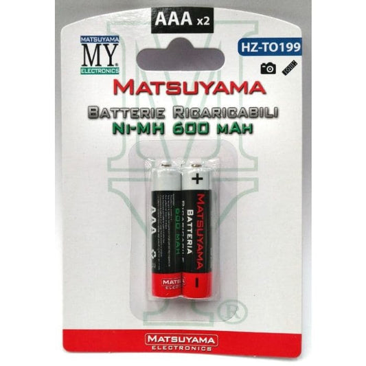 MATSUYAMA batterie ricaricabili stilo "AAA" 600 MAH 2PZ (HZ-TO199)