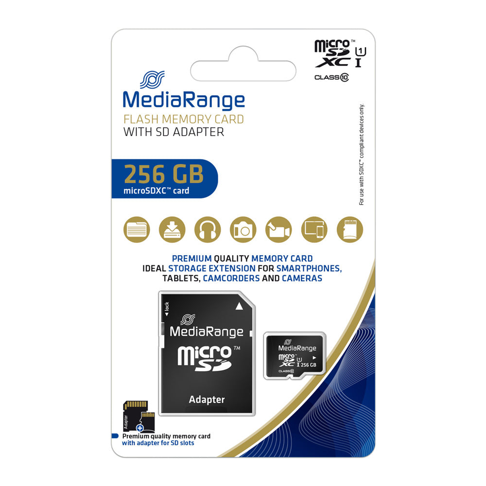 MediaRange MicroSD XC 256GB con adattarore