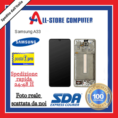 Display per SAMSUNG A33 5G SERVICE PACK A336 Originale Nero