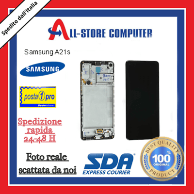 Display per SAMSUNG A21S SERVICE PACK SM-A217F Originale Nero