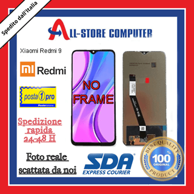 Display per XIAOMI PER REDMI 9 NO FRAME Originale Nero