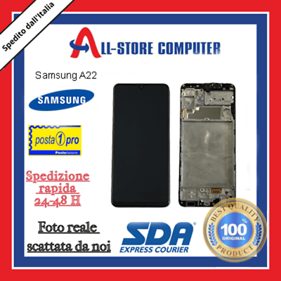 Display per SAMSUNG A22 4G SERVICE PACK A225 Originale Nero