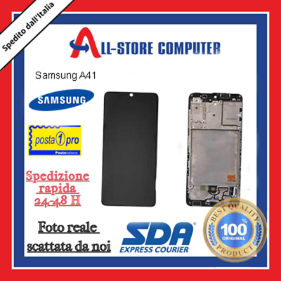 Display per SAMSUNG A41 SERVICE PACK SM-A415F Originale Nero