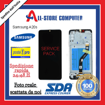 Display per SAMSUNG A20S SERVICE PACK SM-A207F Originale Nero