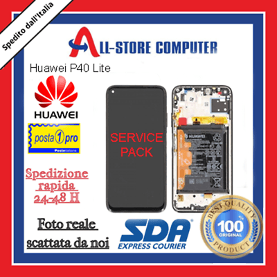 Display per HUAWEI PER P40 LITE SERVICE PACK Originale Nero