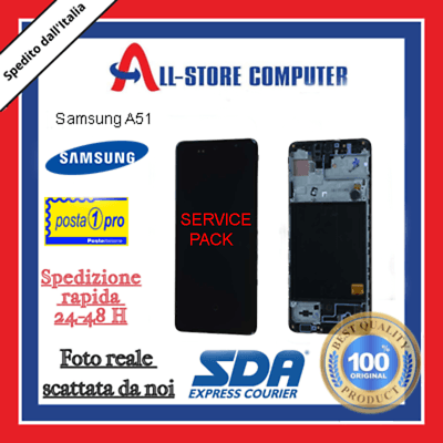 Display per SAMSUNG A51 SERVICE PACK A515F GH82-21669A Originale Nero