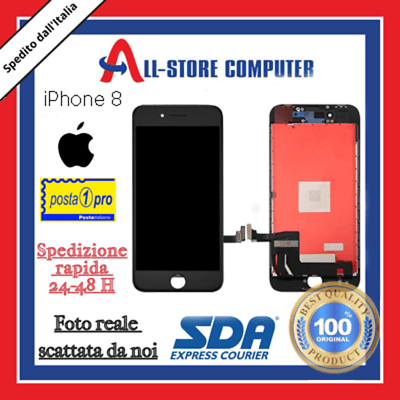 Display per iPhone 8 Touch Screen LCD Bianco/Nero