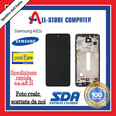 Display per SAMSUNG A52s SERVICE PACK A528 Originale Nero