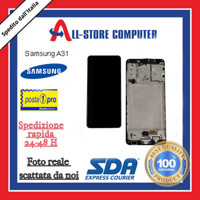 Display per SAMSUNG A31 SERVICE PACK SM-A315F Originale Nero