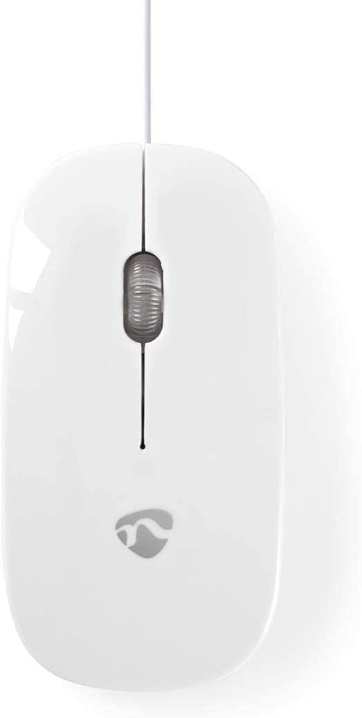 NEDIS Mouse cablato  | Entrambe Le Mani | 1.20 m | Mouse Silenzioso 1.20 m Nero/Bianco - All-Store Computer