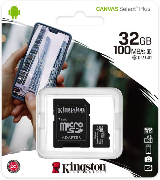 KINGSTON MicroSD 16/32/64/128GB Canvas Select Plus fino a 100 MB/s in Lettura, con Adattatore SD - All-Store Computer