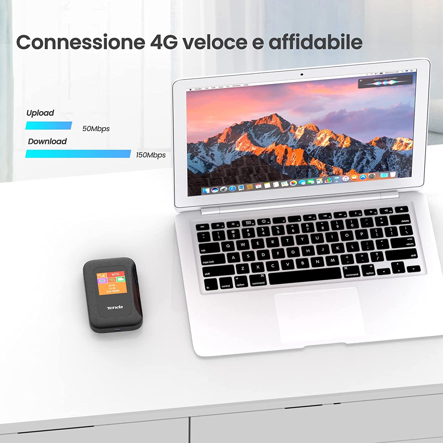 TENDA Hotspot Mobile Router Portatile, Saponetta Wifi 4G LTE Cat4 150Mbps, Batteria 2100 MAh - All-Store Computer