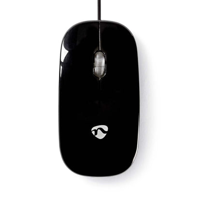 NEDIS Mouse cablato  | Entrambe Le Mani | 1.20 m | Mouse Silenzioso 1.20 m Nero/Bianco - All-Store Computer