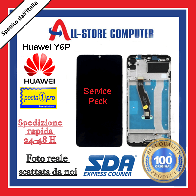 Display per HUAWEI Y6P SERVICE PACK Originale Nero