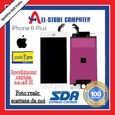 Display per iPhone 6 Plus Touch Screen LCD Bianco/Nero