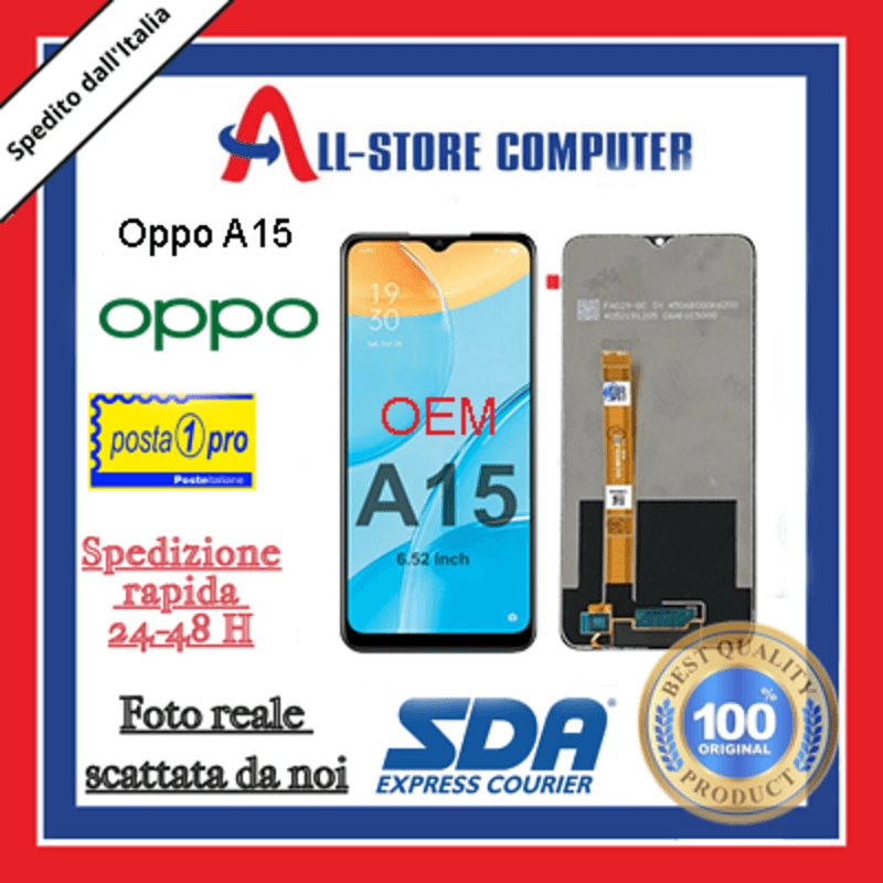 Display per OPPO A15 OEM Nero