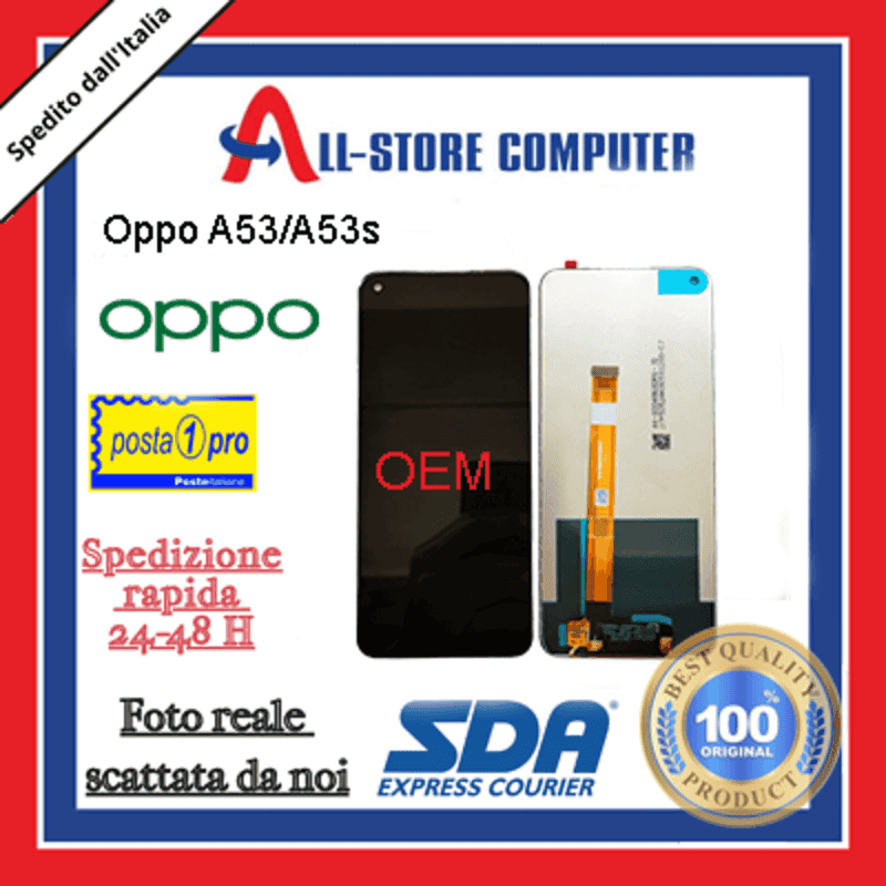 Display per OPPO A53/A53s OEM Nero