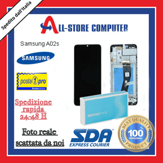 Display per SAMSUNG A02S A025G SERVICE PACK Originale Nero