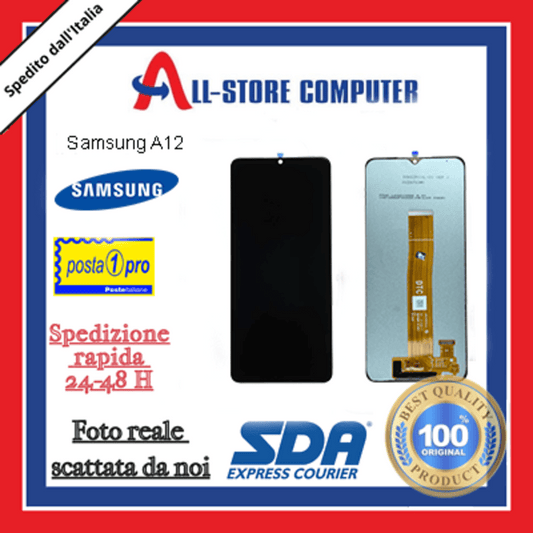 Display per SAMSUNG A12 A125F SENZA FRAME Originale Nero