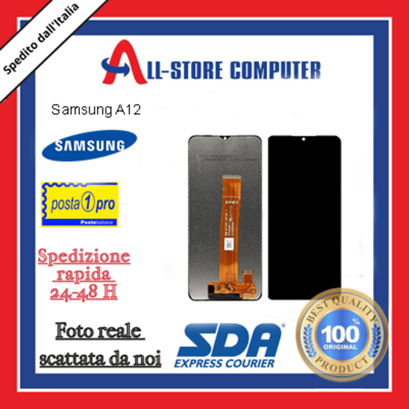 Display per SAMSUNG A12 A127 SENZA FRAME Originale Nero